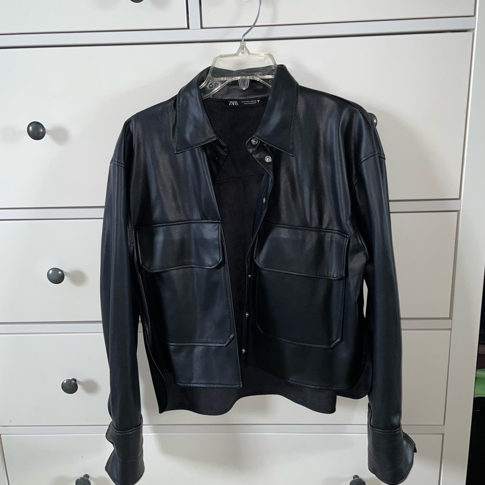 Zara leather shacket